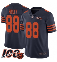Men Chicago Bears 88 Riley Ridley Limited Navy Blue Rush Vapor Untouchable 100th Season Football Jersey 