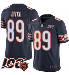 Men Chicago Bears 89 Mike Ditka Navy Blue Team Color 100th Season Limited Football Jersey