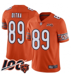 Men Chicago Bears 89 Mike Ditka Orange Alternate 100th Season Limited Football Jersey