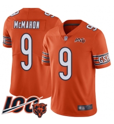 Men Chicago Bears 9 Jim McMahon Orange Alternate 100th Season Limited Football Jersey