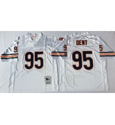 Men Chicago Bears 95 Richard Dent White M&N Throwback Jersey