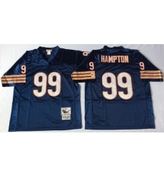Men Chicago Bears 99 Dan Hampton Navy M&N 1985 Throwback Jersey