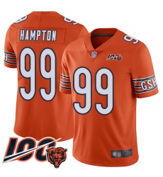 Men Chicago Bears 99 Dan Hampton Orange Alternate 100th Season Limited Football Jersey