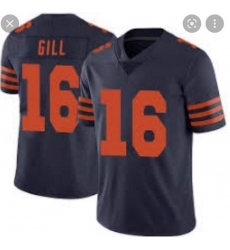 Men Nike Chicago Bears #16 Gill Navy Rush Stitched Jersey