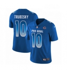 Mens Chicago Bears 10 Mitchell Trubisky Limited Royal Blue NFC 2019 Pro Bowl Football Jersey