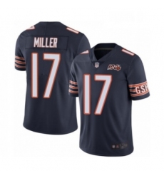 Mens Chicago Bears 17 Anthony Miller Navy Blue Team Color 100th Season Limited Football Jersey