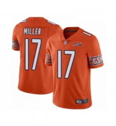 Mens Chicago Bears 17 Anthony Miller Orange Alternate 100th Season Limited Football Jersey