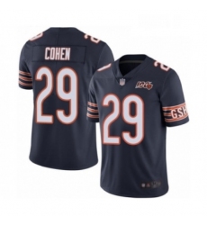 Mens Chicago Bears 29 Tarik Cohen Navy Blue Team Color 100th Season Limited Football Jersey