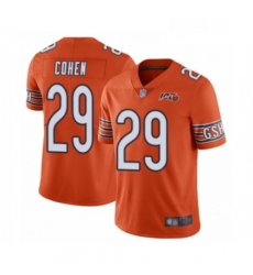 Mens Chicago Bears 29 Tarik Cohen Orange Alternate 100th Season Limited Football Jersey