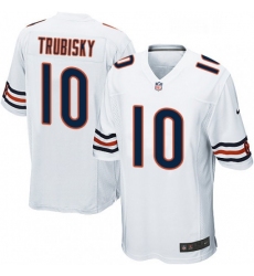 Mens Nike Chicago Bears 10 Mitchell Trubisky Game White NFL Jersey