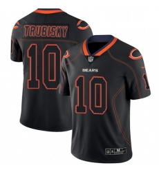 Mens Nike Chicago Bears 10 Mitchell Trubisky Limited Lights Out Black Rush NFL Jersey