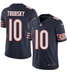 Mens Nike Chicago Bears 10 Mitchell Trubisky Navy Blue Team Color Vapor Untouchable Limited Player NFL Jersey