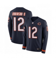 Mens Nike Chicago Bears 12 Allen Robinson Limited Navy Blue Therma Long Sleeve NFL Jersey