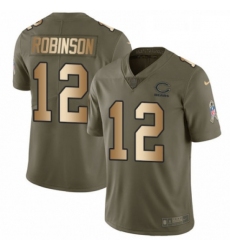 Mens Nike Chicago Bears 12 Allen Robinson Limited OliveGold 2017 Salute to Service NFL Jersey