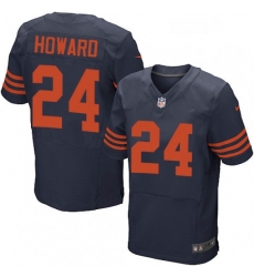 Mens Nike Chicago Bears 24 Jordan Howard Elite Navy Blue Alternate NFL Jersey
