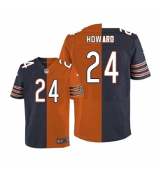 Mens Nike Chicago Bears 24 Jordan Howard Elite NavyOrange Split Fashion NFL Jersey