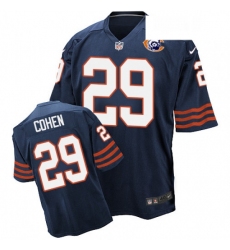 Mens Nike Chicago Bears 29 Tarik Cohen Elite Navy Blue Throwback NFL Jersey