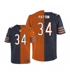Mens Nike Chicago Bears 34 Walter Payton Elite NavyOrange Split Fashion NFL Jersey