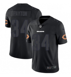 Mens Nike Chicago Bears 34 Walter Payton Limited Black Rush Impact NFL Jersey