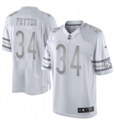 Mens Nike Chicago Bears 34 Walter Payton Limited White Platinum NFL Jersey