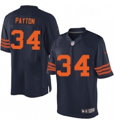 Mens Nike Chicago Bears 34 Walter Payton Navy Blue Alternate Vapor Untouchable Limited Player NFL Jersey