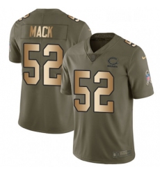 Mens Nike Chicago Bears 52 Khalil Mack Limited Olive Gold 2017 Salute to Service NFL Jersey