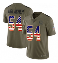 Mens Nike Chicago Bears 54 Brian Urlacher Limited OliveUSA Flag Salute to Service NFL Jersey