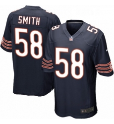 Mens Nike Chicago Bears 58 Roquan Smith Game Navy Blue Team Color NFL Jersey