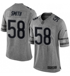 Mens Nike Chicago Bears 58 Roquan Smith Limited Gray Gridiron NFL Jersey