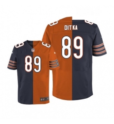 Mens Nike Chicago Bears 89 Mike Ditka Elite NavyOrange Split Fashion NFL Jersey
