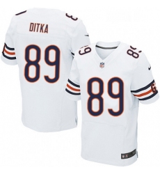 Mens Nike Chicago Bears 89 Mike Ditka Elite White NFL Jersey