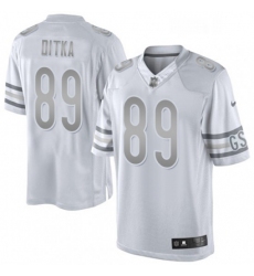 Mens Nike Chicago Bears 89 Mike Ditka Limited White Platinum NFL Jersey