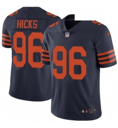 Mens Nike Chicago Bears 96 Akiem Hicks Navy Blue Alternate Vapor Untouchable Limited Player NFL Jersey