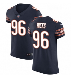 Mens Nike Chicago Bears 96 Akiem Hicks Navy Blue Team Color Vapor Untouchable Elite Player NFL Jersey