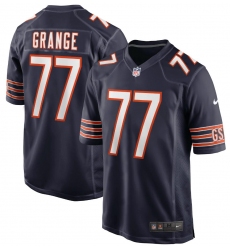 Men's Nike Red Grange Navy Chicago Bears #77 Stitched NFL Jersey
