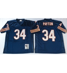 Mitchell Ness Bears #34 Walter Payton Blue Small No Throwback Stitched NFL Jersey