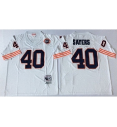 Mitchell Ness Bears #40 Gale Sayers Throwback Mens White Throwback Stitched NFL Jerseys