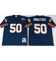 Mitchell Ness Bears #50 Mike Singletary blue Throwback Stitched NFL Jerseys