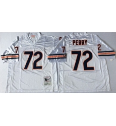 Mitchell Ness Bears #72 William Perry White Small No Throwback Stitched NFL Jersey