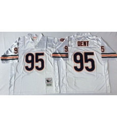 Mitchell Ness Bears #95 Richard Dent White Small No Throwback Stitched NFL Jersey
