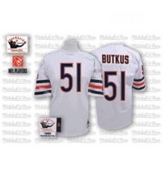 Mitchell and Ness Chicago Bears 51 Dick Butkus White Authentic Throwback NFL Jersey