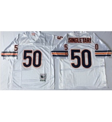 Mitchell&Ness Bears 50 Mike Singletary White Small No Throwback Stitched NFL Jersey