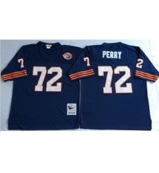 Mitchell&Ness Bears 72 William Perry Blue Big No Throwback Stitched NFL Jersey