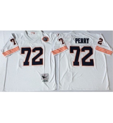 Mitchell&Ness Bears 72 William Perry White Big No Throwback Stitched NFL Jersey