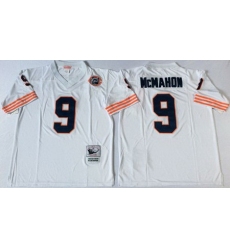 Mitchell&Ness Bears 9 Jim McMahon White Big No Throwback Stitched NFL Jersey