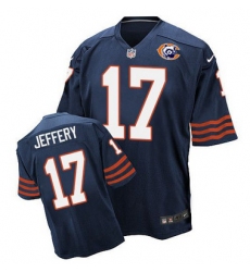 Nike Bears #17 Alshon Jeffery Navy Blue Throwback Mens Stitched NFL Elite Jersey