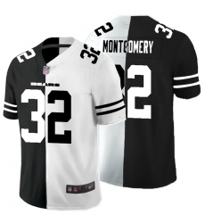 Nike Bears 32 David Montgomery Black And White Split Vapor Untouchable Limited Jersey