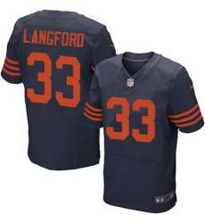 Nike Bears #33 Jeremy Langford Navy Blue Alternate Mens Stitched NFL Elite Jersey