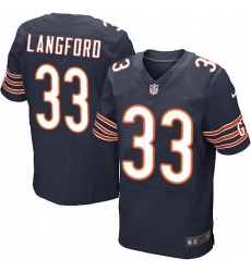 Nike Bears #33 Jeremy Langford Navy Blue Team Color Mens Stitched NFL Elite Jersey