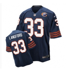 Nike Bears #33 Jeremy Langford Navy Blue Throwback Mens Stitched NFL Elite Jersey